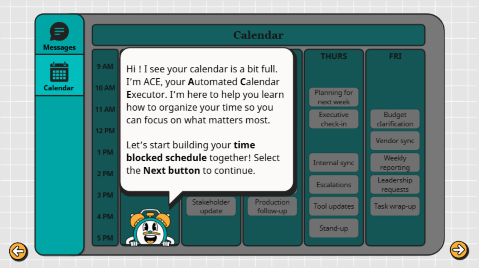 Slide 1.2 - Calendar and ACE Layer