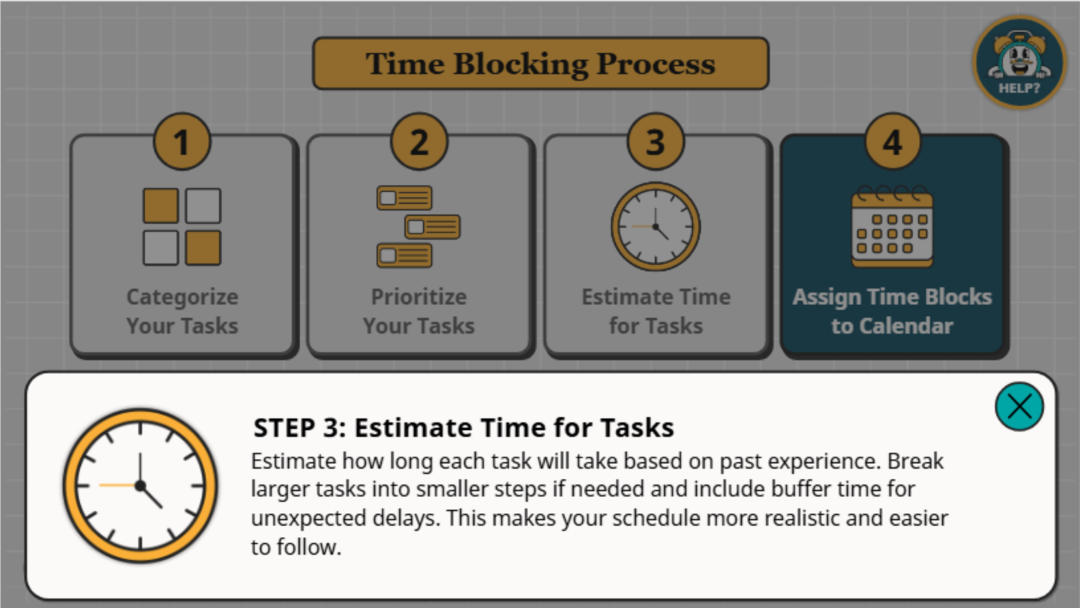 Slide 1.3 - Time Blocking Process - Step 3 Layer