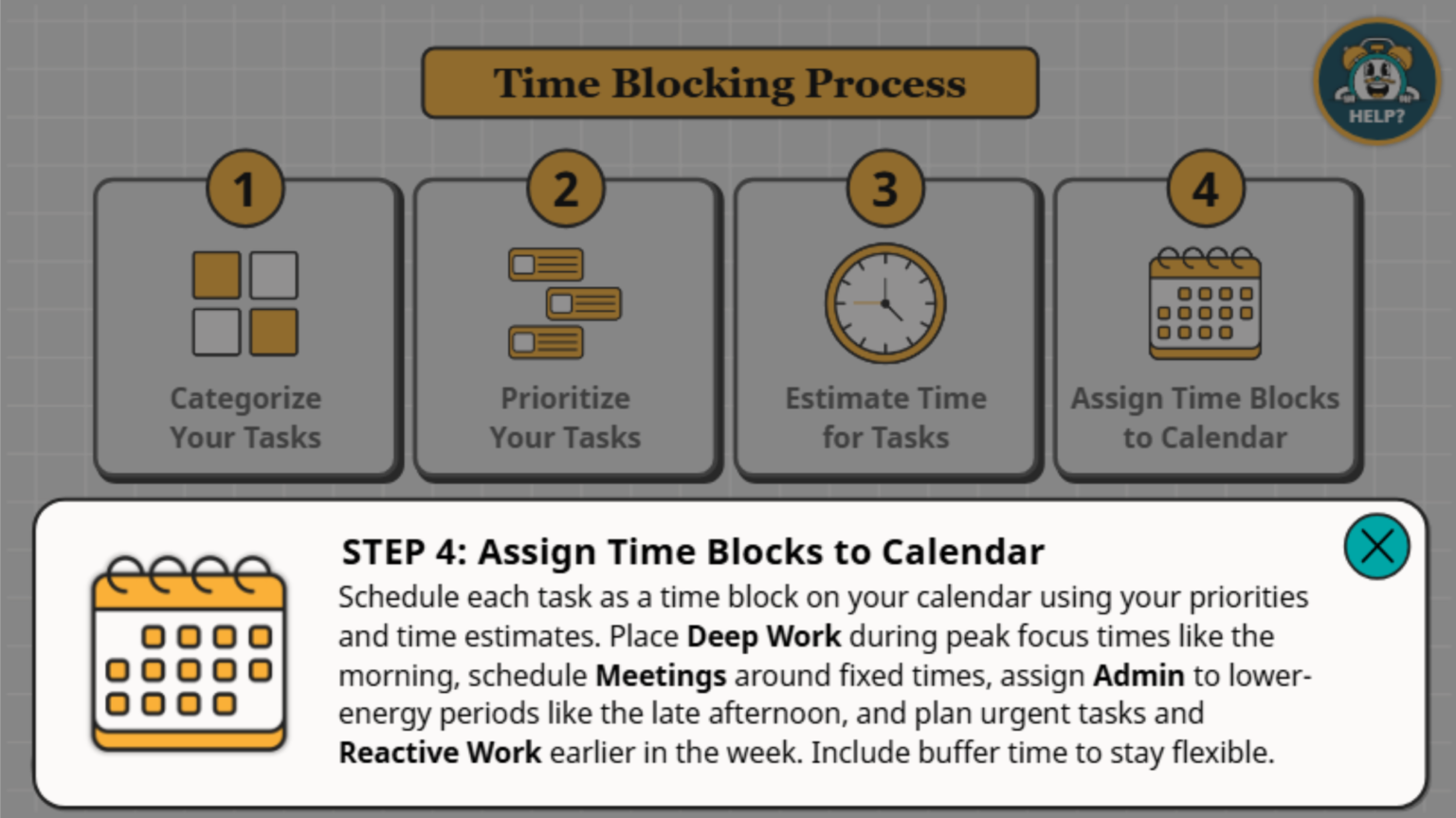 Slide 1.3 - Time Blocking Process - Step 4 Layer